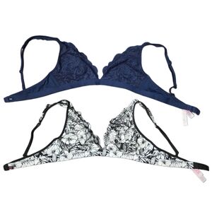 2 Victoria's Secret Floral Lace Hawiian Bralettes Size SP Pretty Feminin Cute